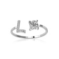 Shangjie oem anillo 26 letra anel de cobre anéis de zircão branco anéis de cristal de diamante de ouro branco